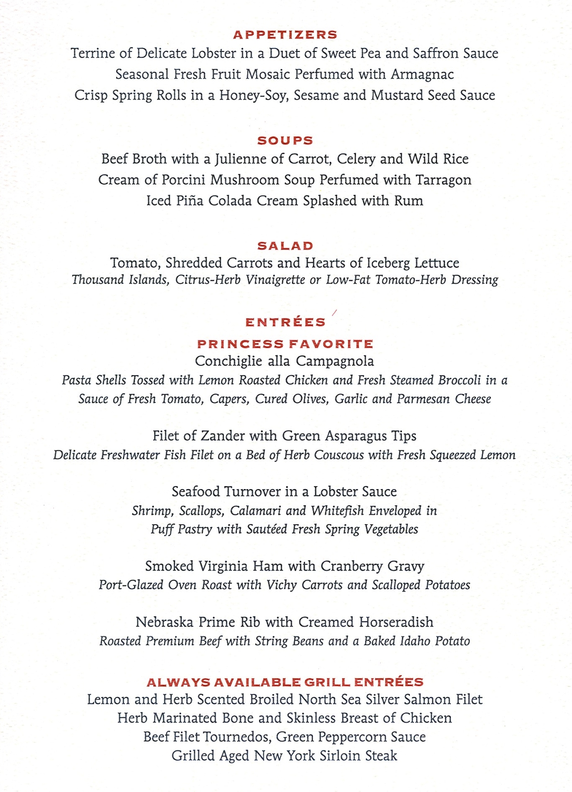 NZ Aus Diamond Menus